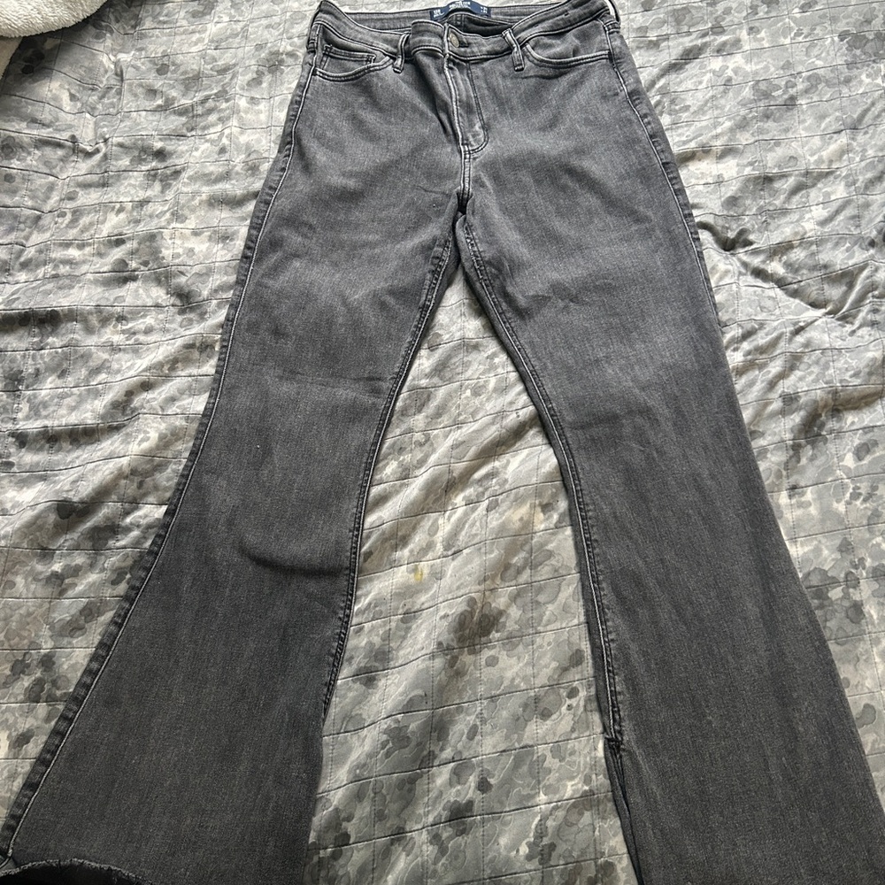 Hollister Black Washed Flare Jeans